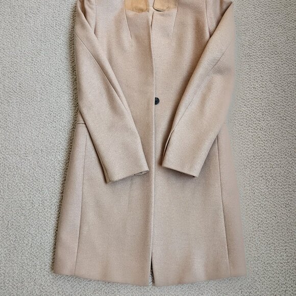 All Saints US Size 2 Wool Lyla Pea Coat in Camel Color - Picture 3 of 16